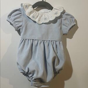 Sal & Pimenta Girls Corduroy Bubble - Embroidery Bows 9 Months